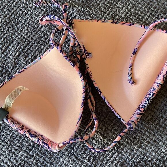 Victoria'sโ Secret Vibrant Padded Bikini Top Medium Multicolor Halter - Picture 5 of 6